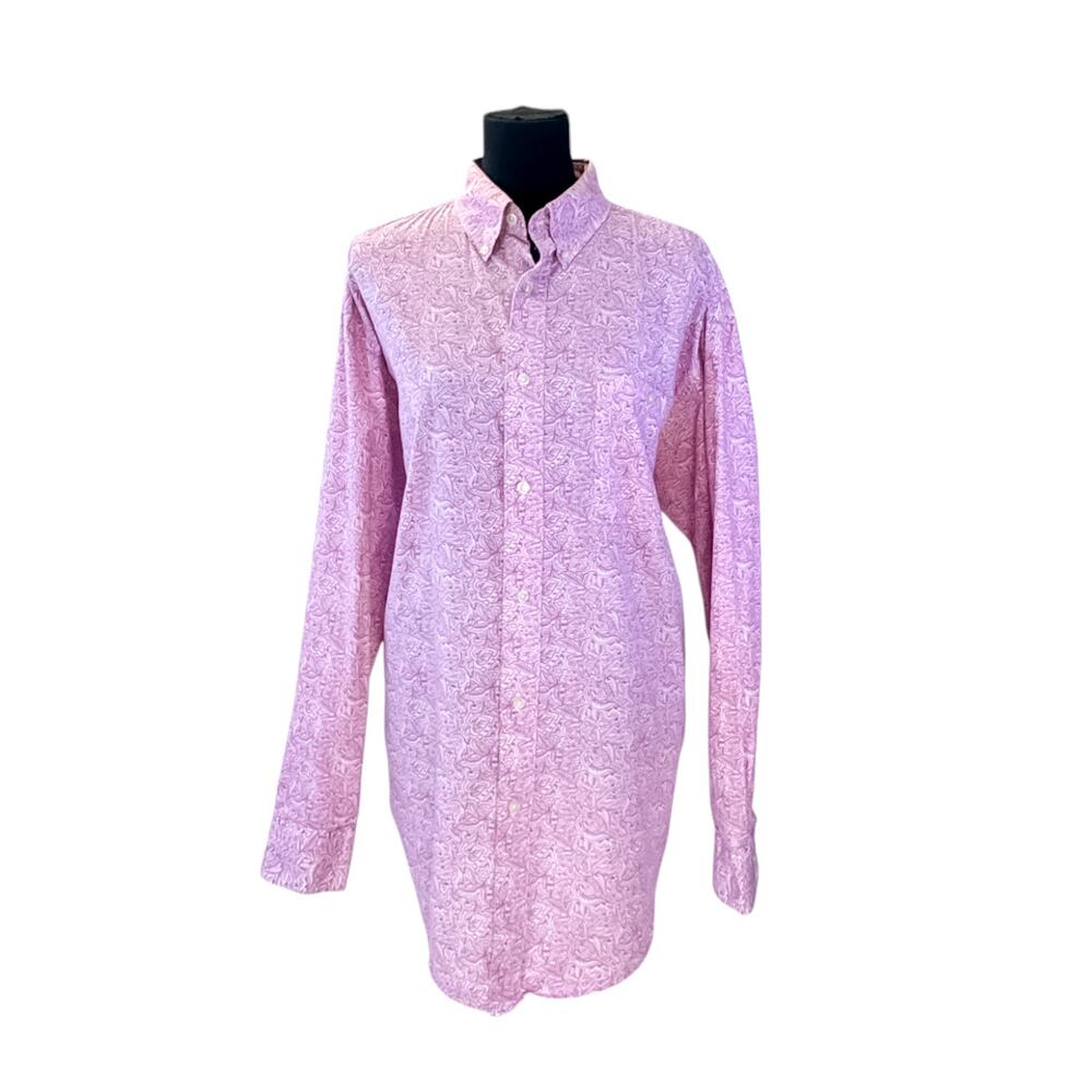 Wrangler Women's Pink Paisley Western Long Sleeve Button Up 100% Cotton Shirt XL